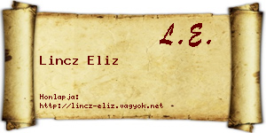 Lincz Eliz névjegykártya